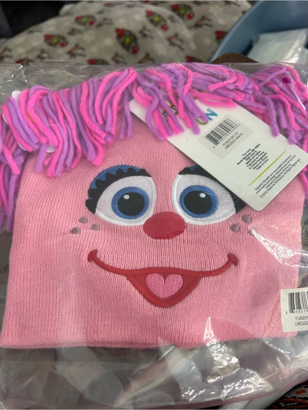 Disney Pink Knit Character Beanie with Yarn Fringe